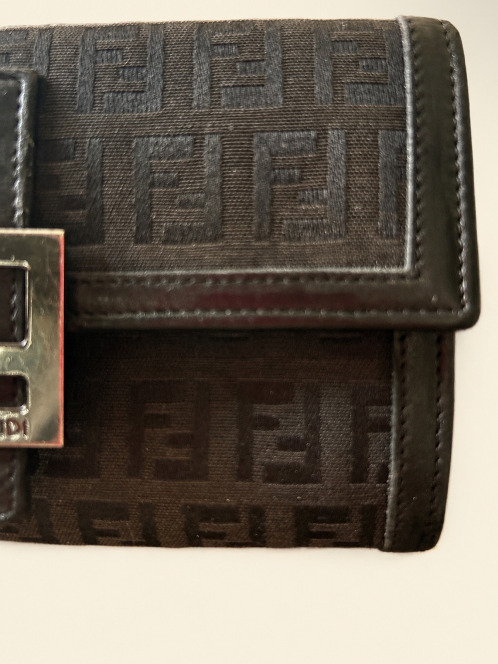 FENDI ZUCCHINO FF logo Canvas Continental Wallet GUC - Picture 9 of 9